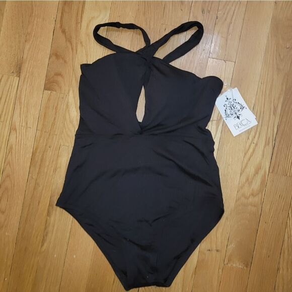 Becca by Rebecca Virtue Fine Line Tessa Crossover High Neck One-Piece Si… - Picture 10 of 15